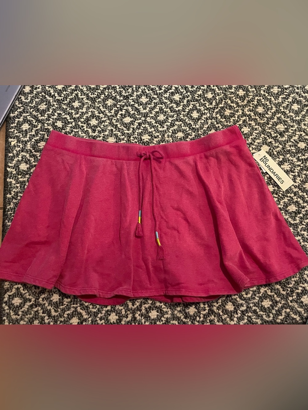 No Boundaries Magenta Drawstring Skater Skirt